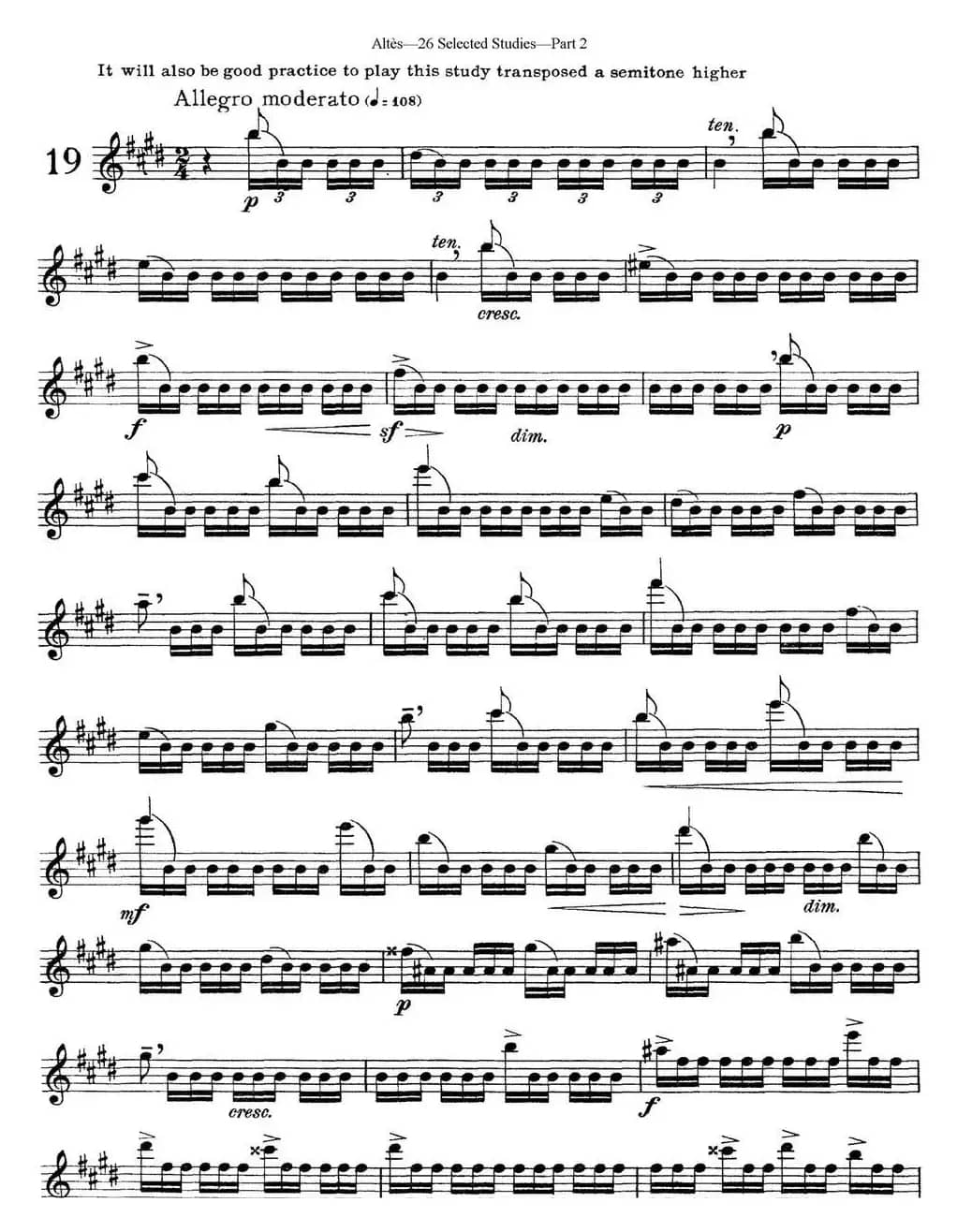 阿尔泰斯26首精选长笛练习曲（NO.19）