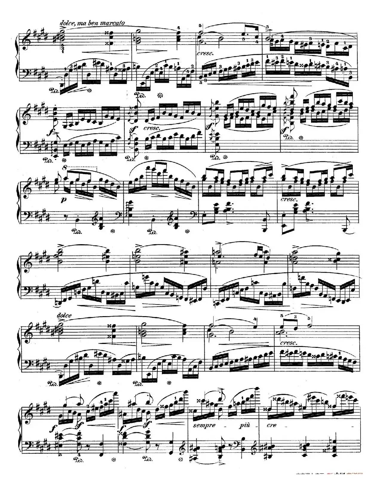 e小调第一钢琴协奏曲 Op.11(钢琴独奏版·第一乐章)