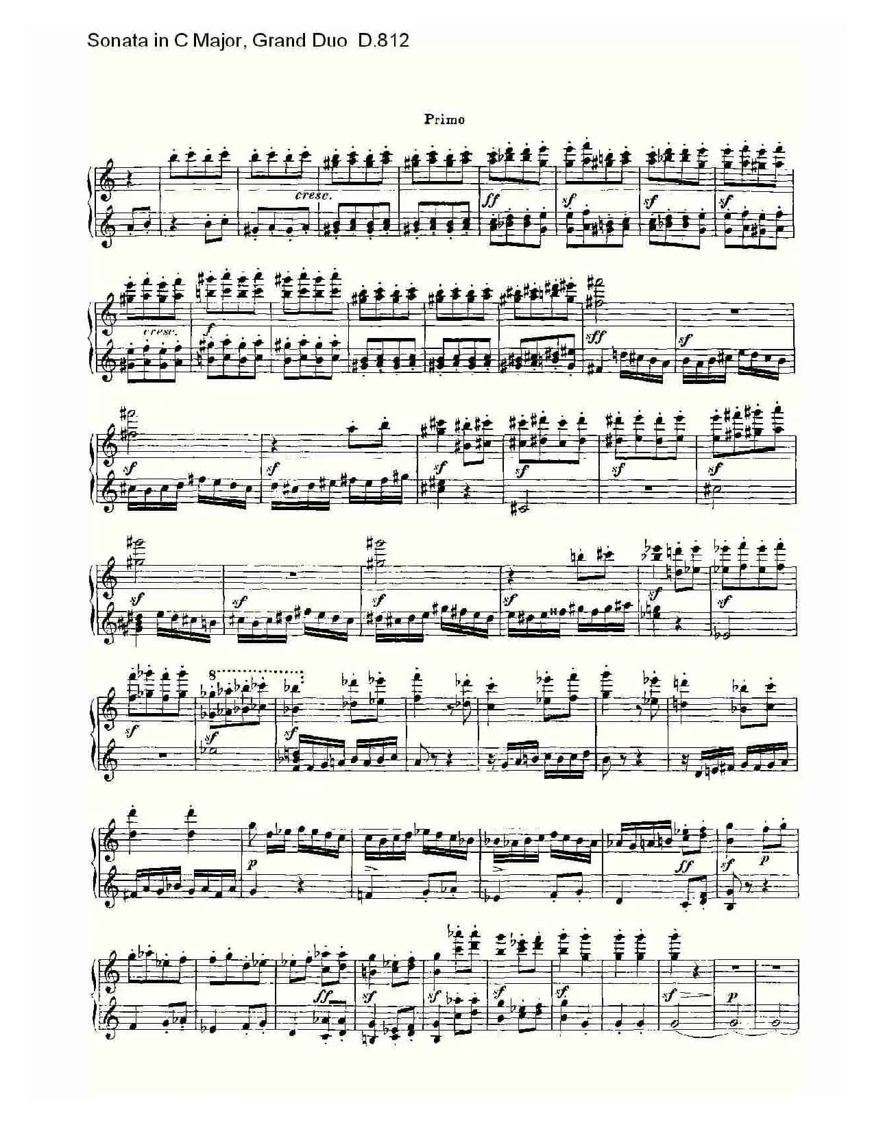 Sonata in C Major, Grand Duo D.812（Ｃ大调奏鸣曲，盛大的二重奏 ）