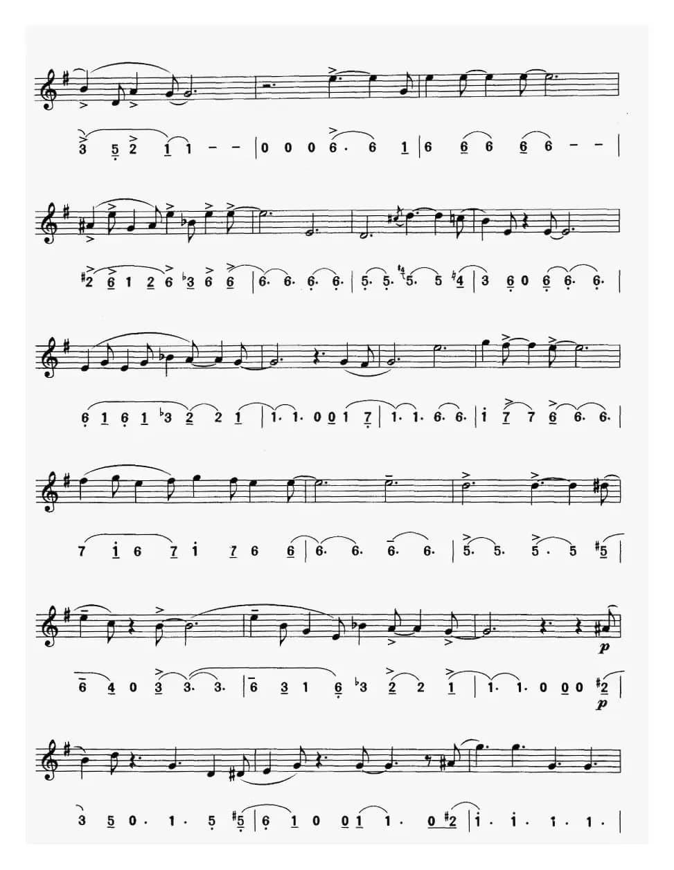 美丽的爵士（线简谱对照版）