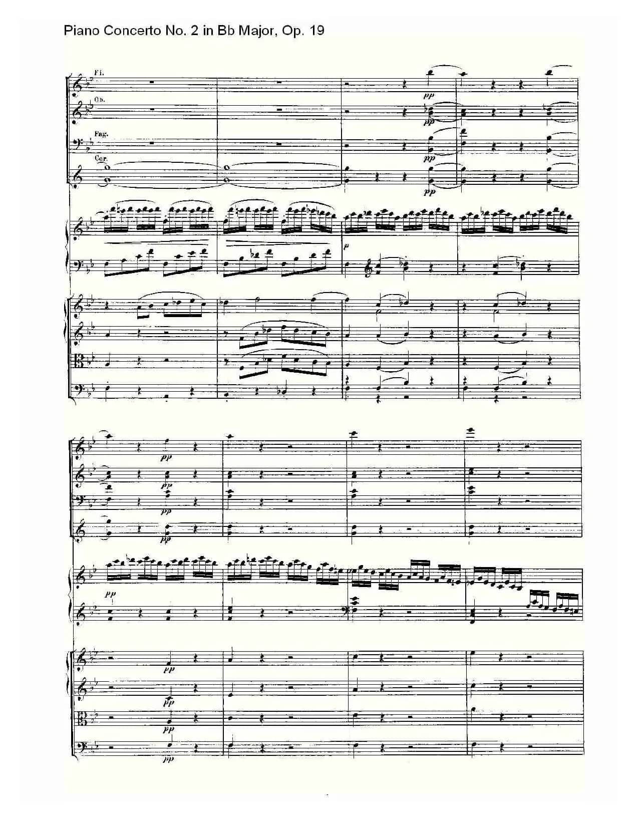 Bb大调钢琴第二协奏曲 Op. 19 第一乐章