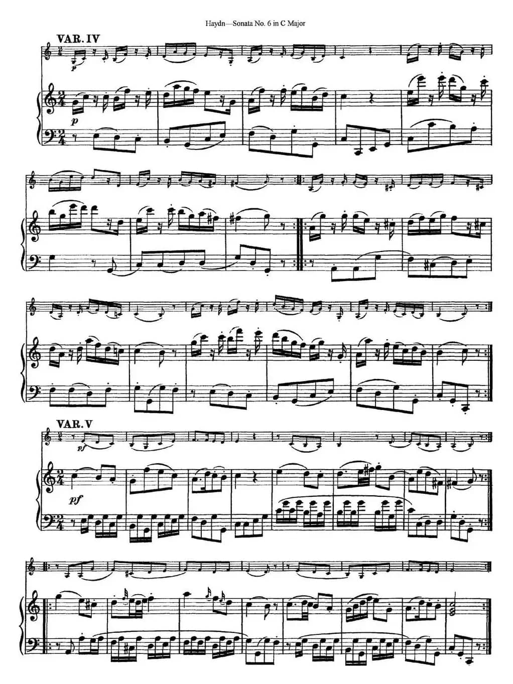 Violin Sonata No.6 in C Major（小提琴+钢琴伴奏）