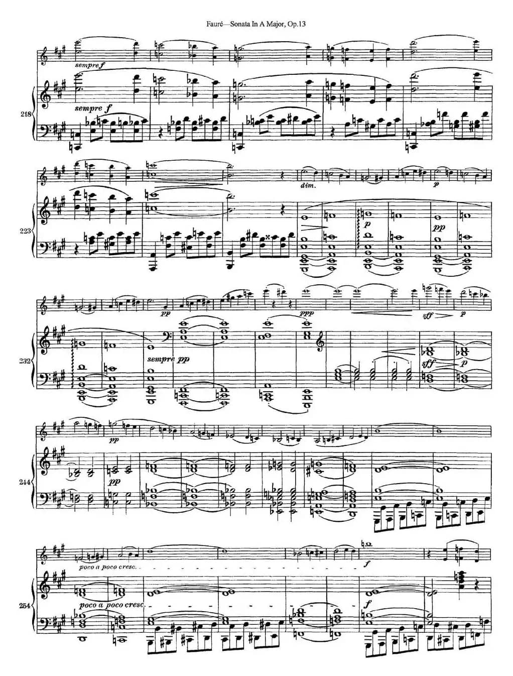 Violin Sonata No.1 Op.13（小提琴+钢琴伴奏）