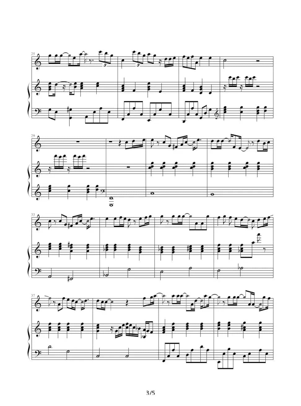 FLY AWAY（钢琴伴奏谱）