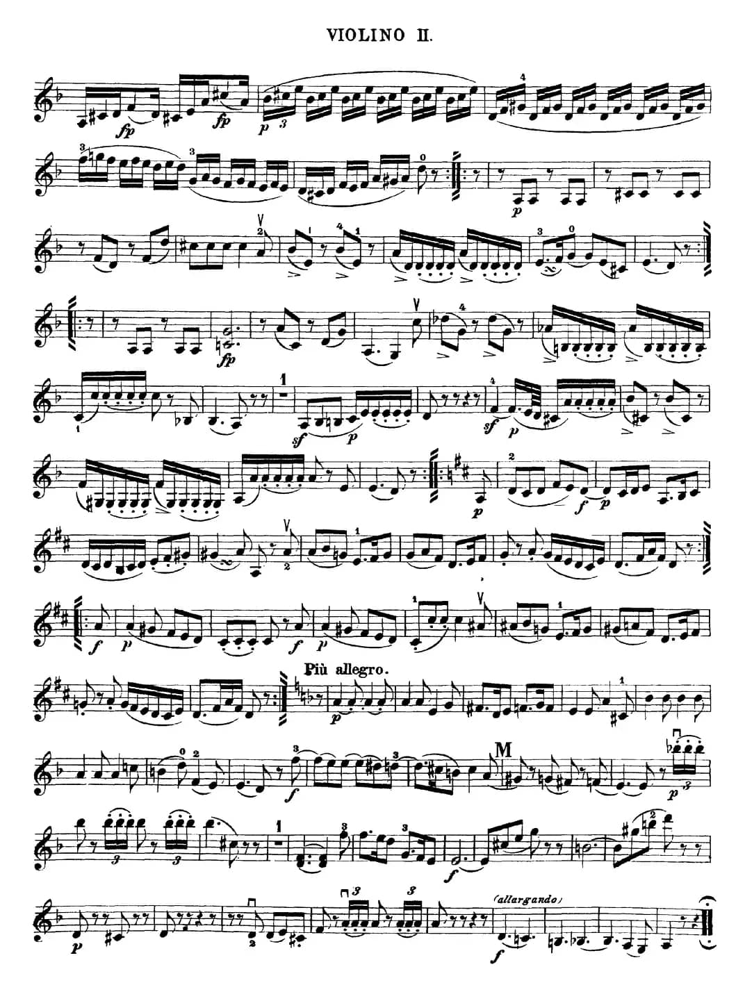 Mozart《Quartet No.15 in D Minor,K.421》（Violin 2分谱）