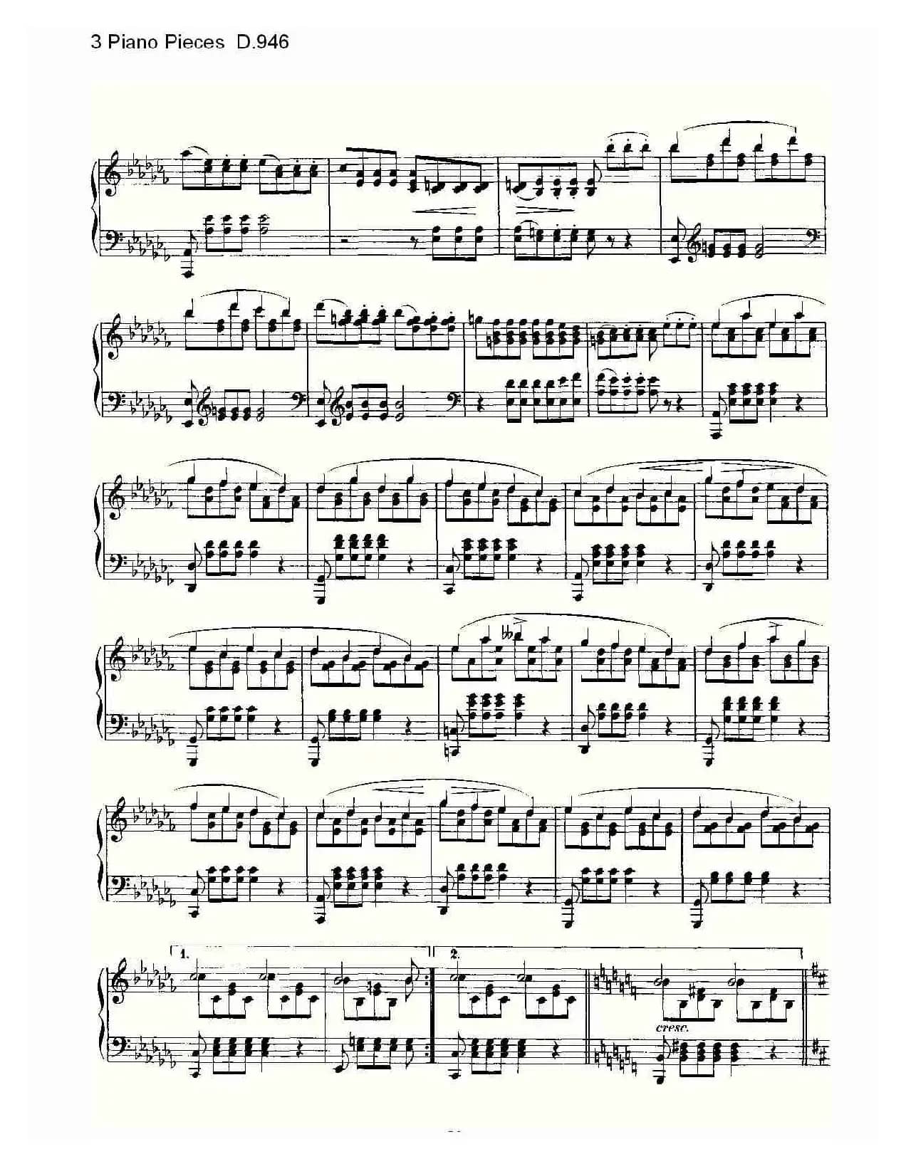 3 Piano Pieces D.946（钢琴三联奏D.946）