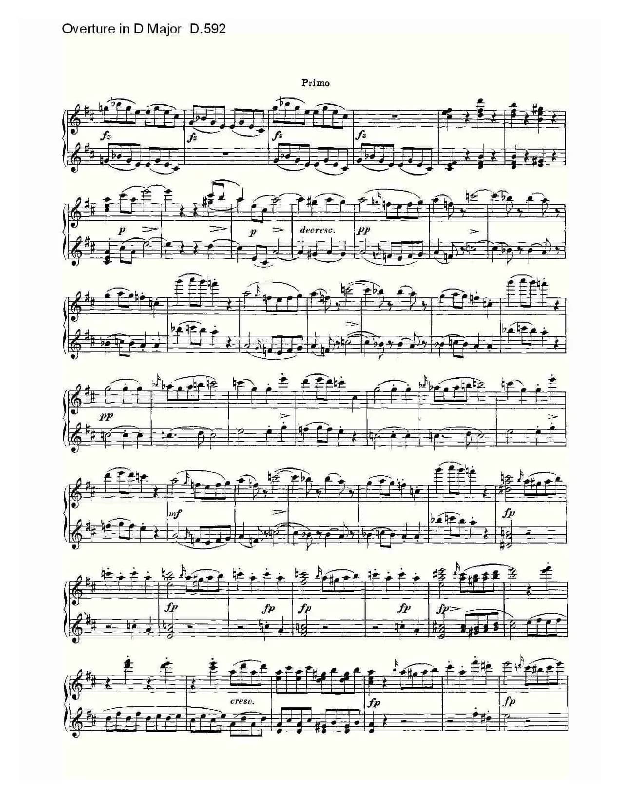Overture in D Major D.592（Ｄ大调序曲 D.592）