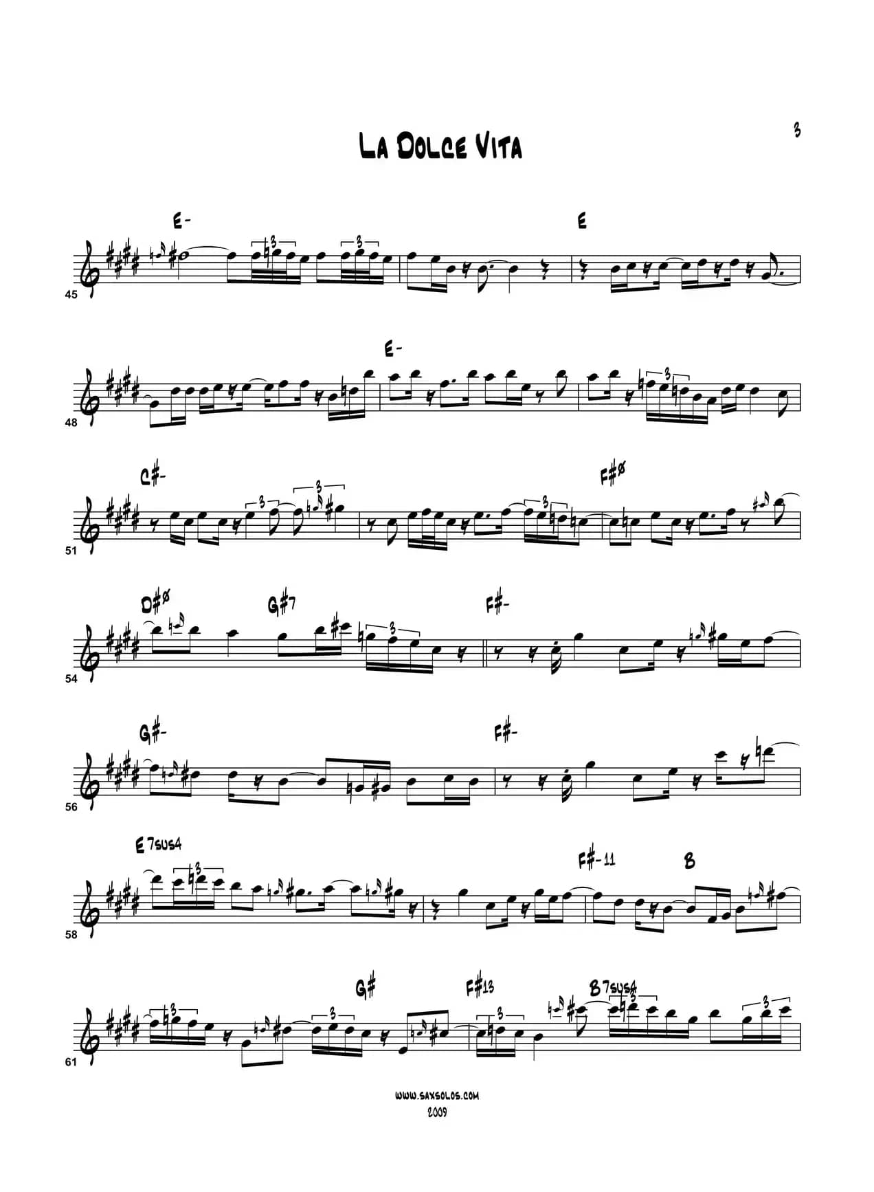 La Dolce Vita（高音萨克斯）