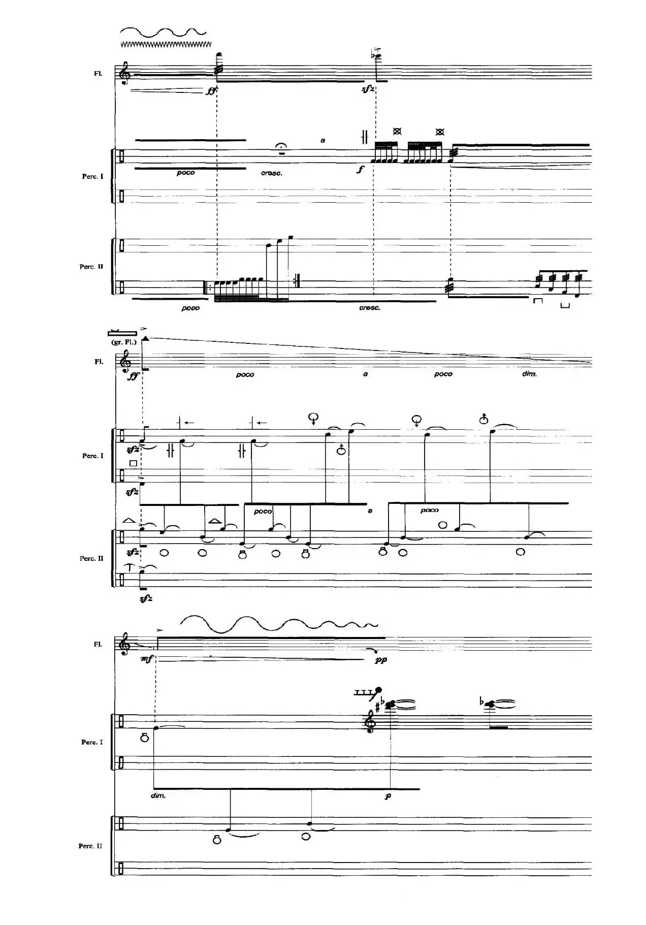 悲歌（长笛+打击乐）