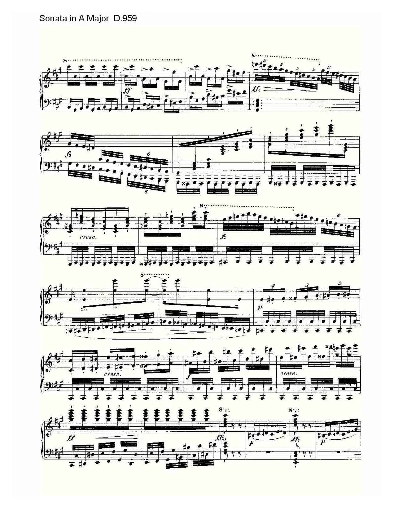 Sonata in A Major D.959（A大调奏鸣曲 D.959）