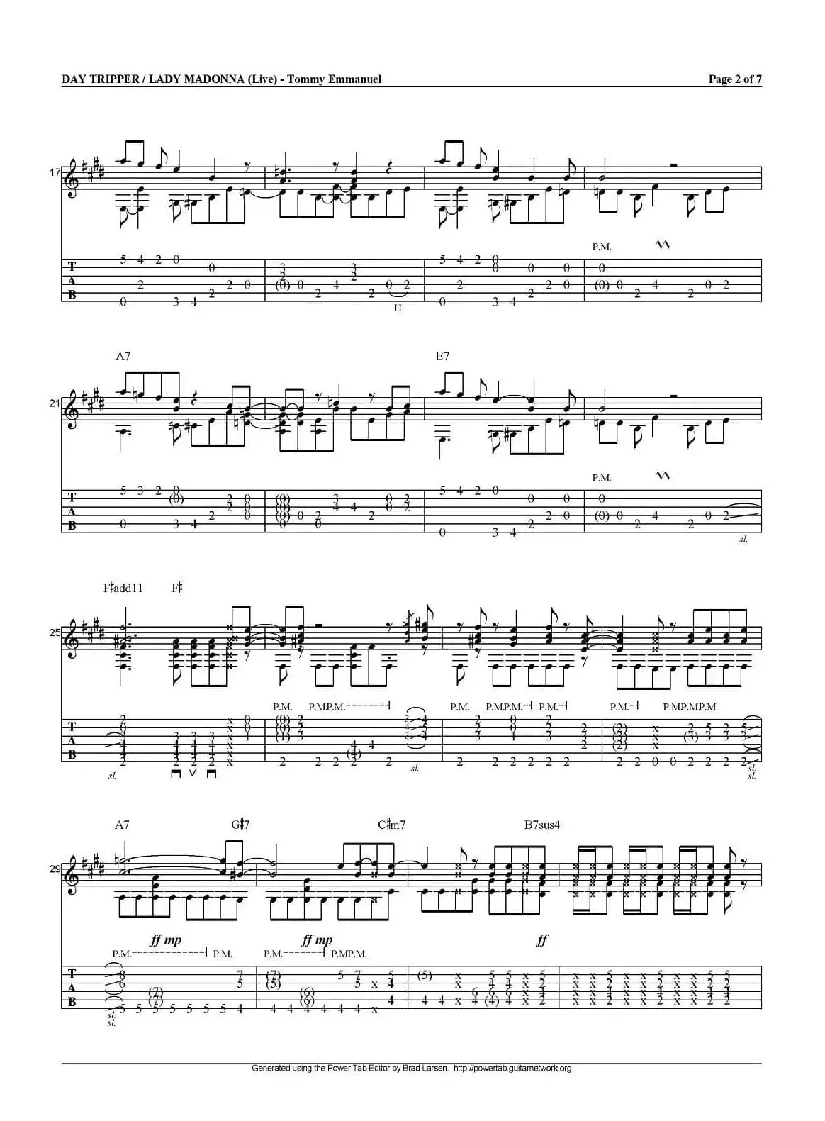 tommy emmanuel:day tripper/lady madonna（指弹吉他）