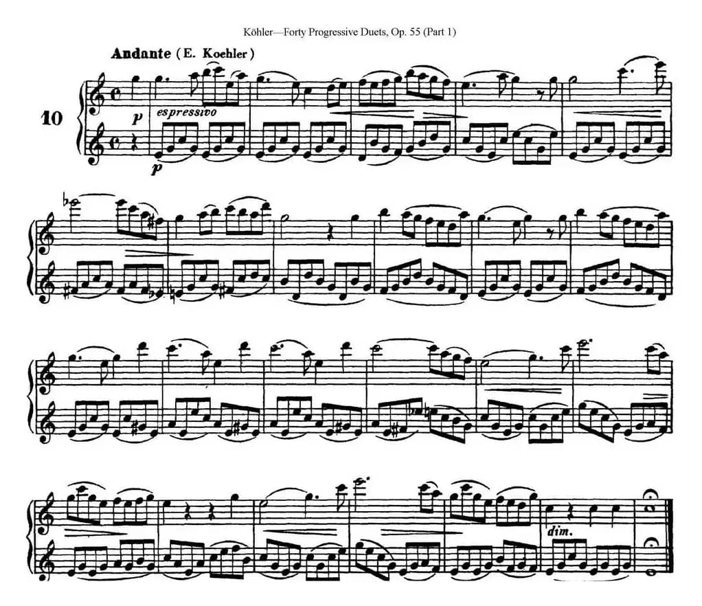 柯勒40首长笛提高练习曲OP.55（NO.10）