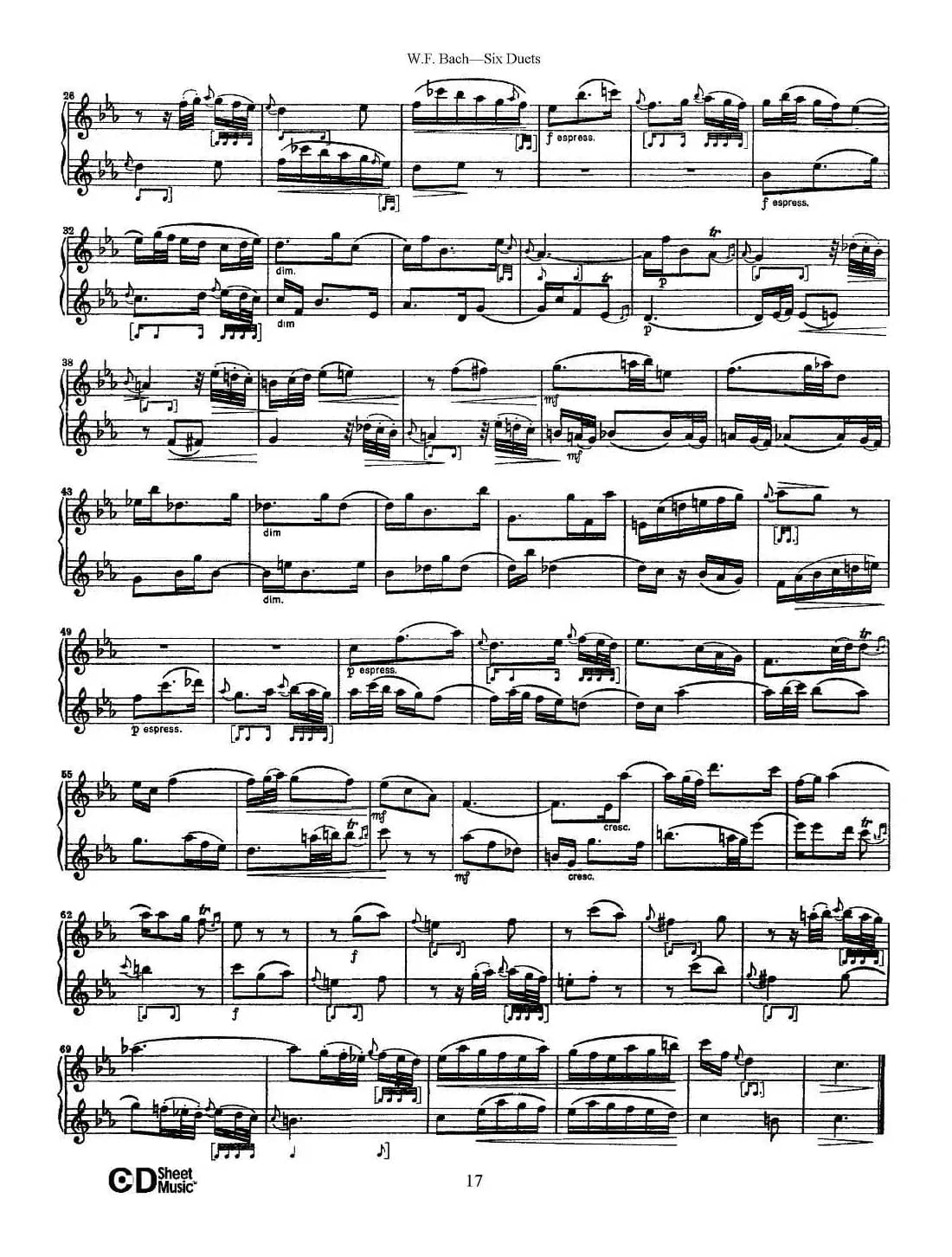 W.F.巴赫—六首二重奏练习曲（3）