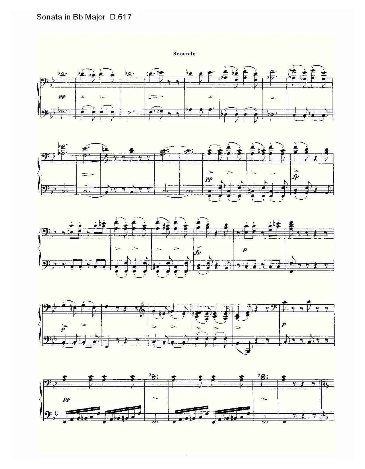 Sonata in Bb Major D.617(Bb大调奏鸣曲 D.617)