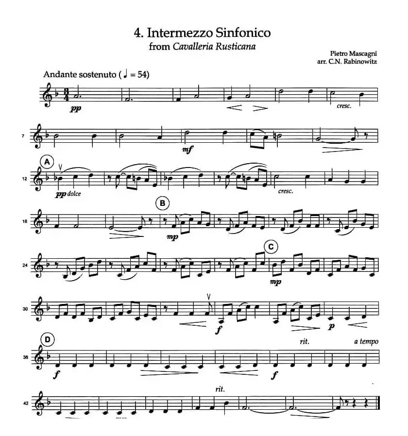 INTERMEZZO SINFONICO（四重奏）