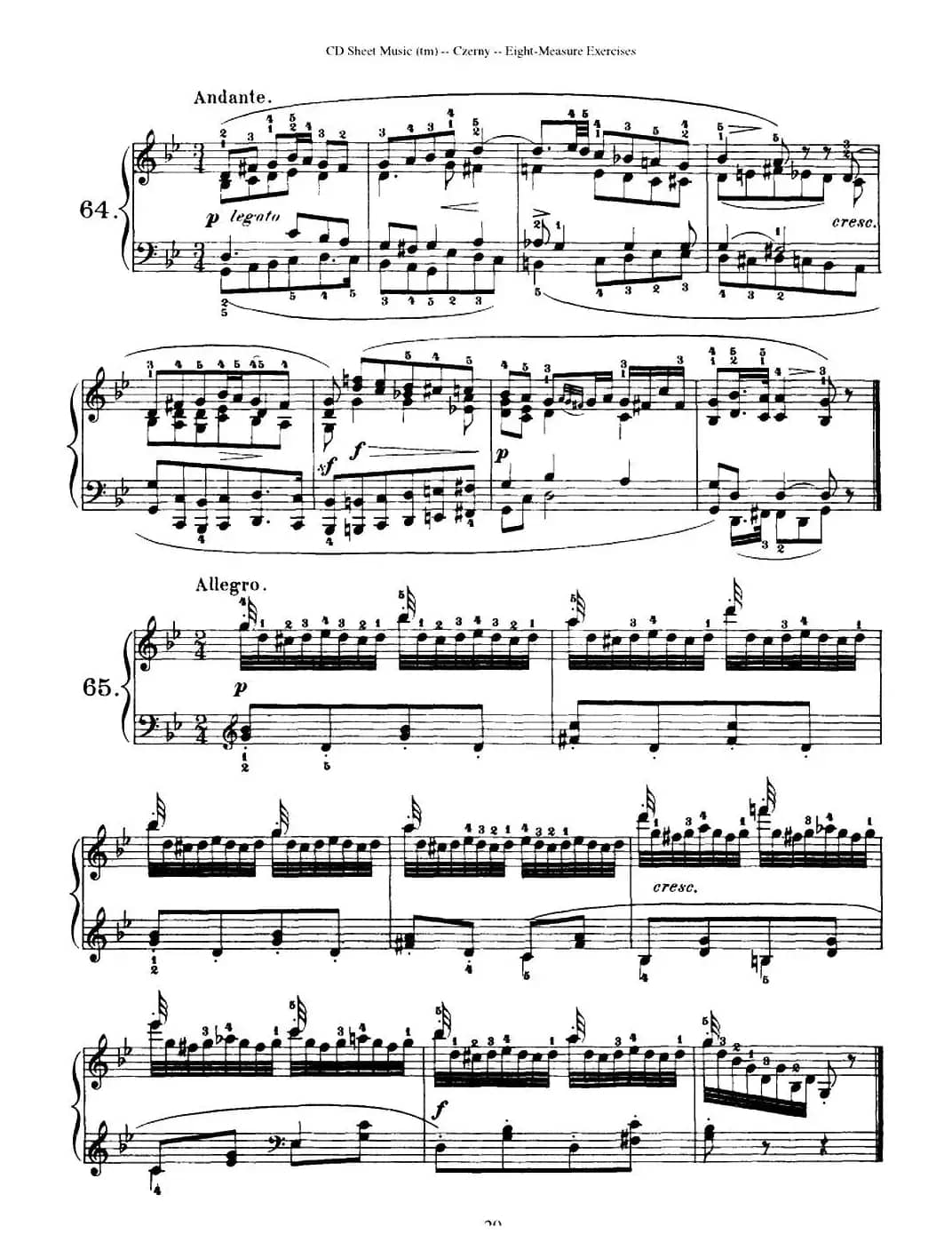 160 Eight- Measure Exercises.Op.821（车尔尼160首钢琴八小节练习曲（54——71））