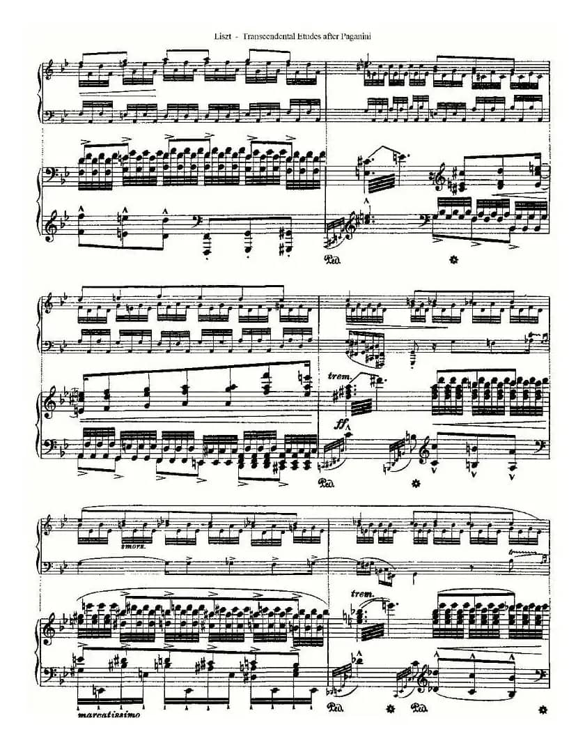 李斯特六首帕格尼尼练习曲之（一）