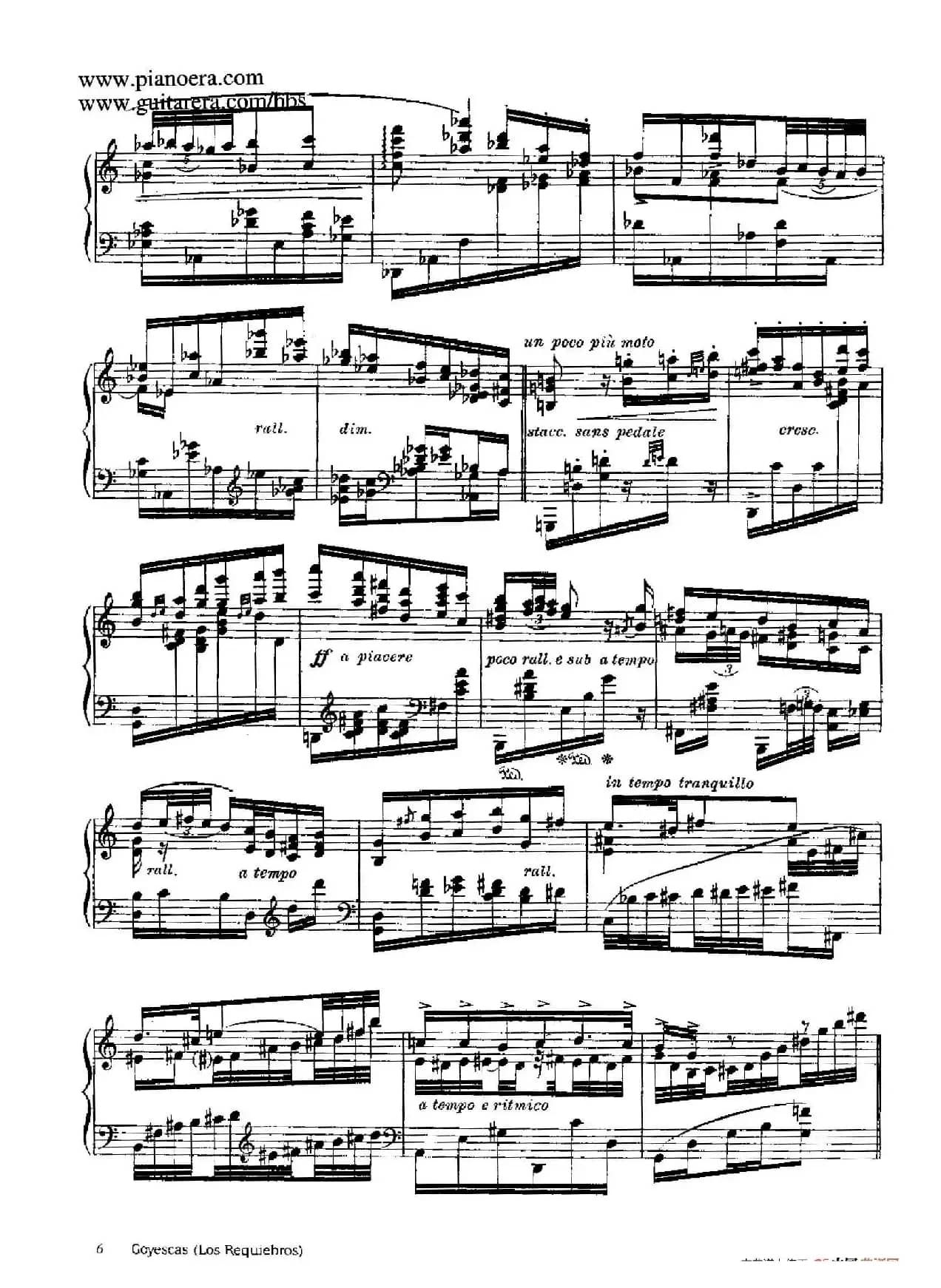 Goyescas（戈雅之画）（1. 爱的告白 Los Requiebros）