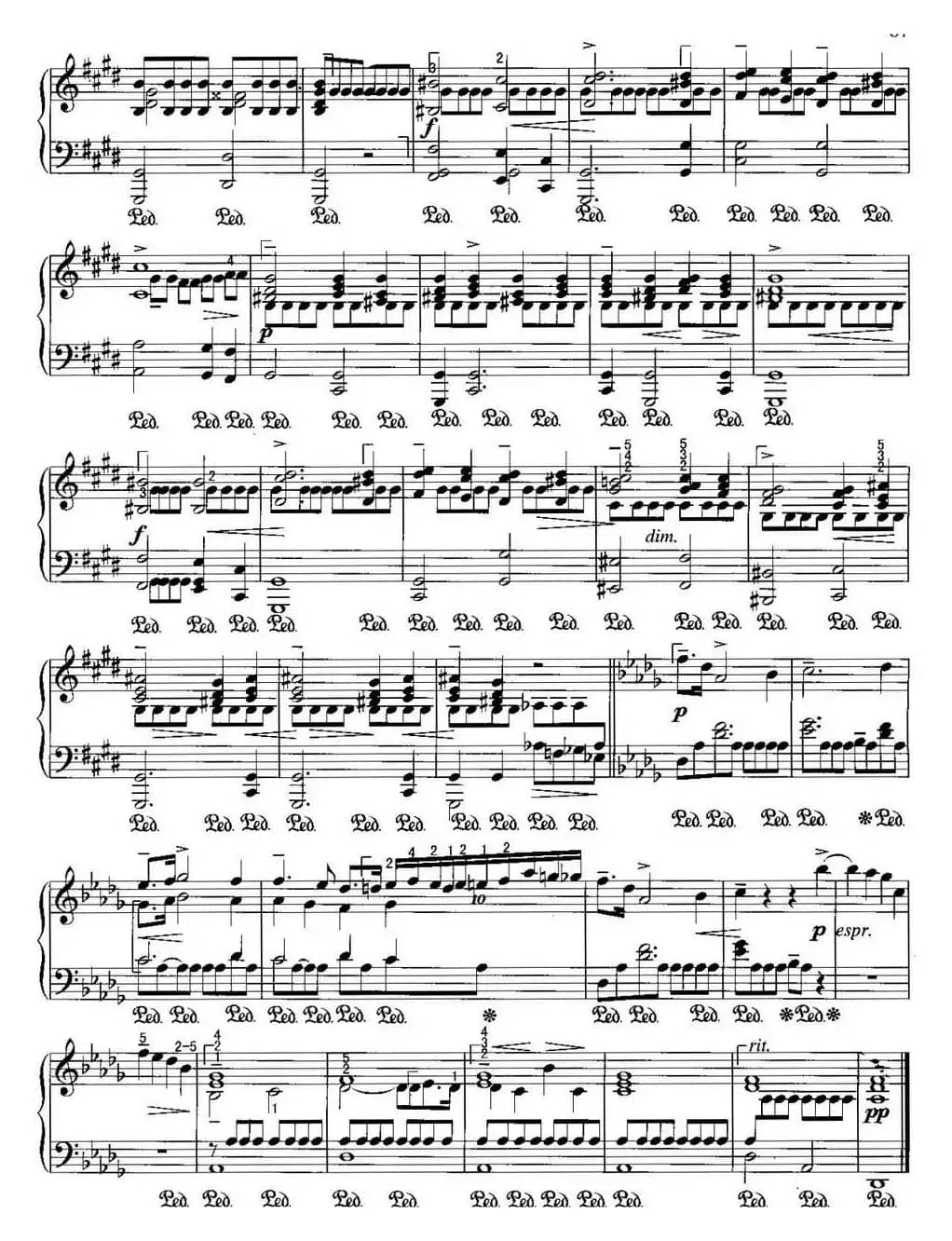 不可不弹的世界钢琴名曲：雨点前奏曲（降D大调）