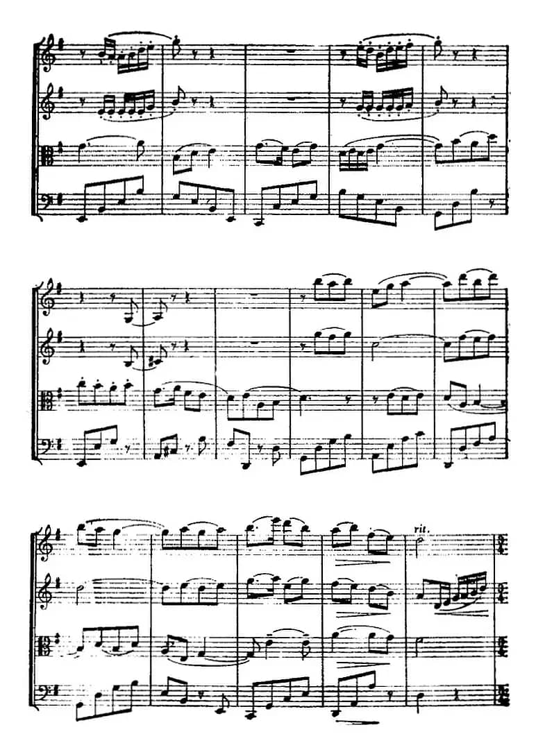 白毛女（弦乐四重奏 总谱）