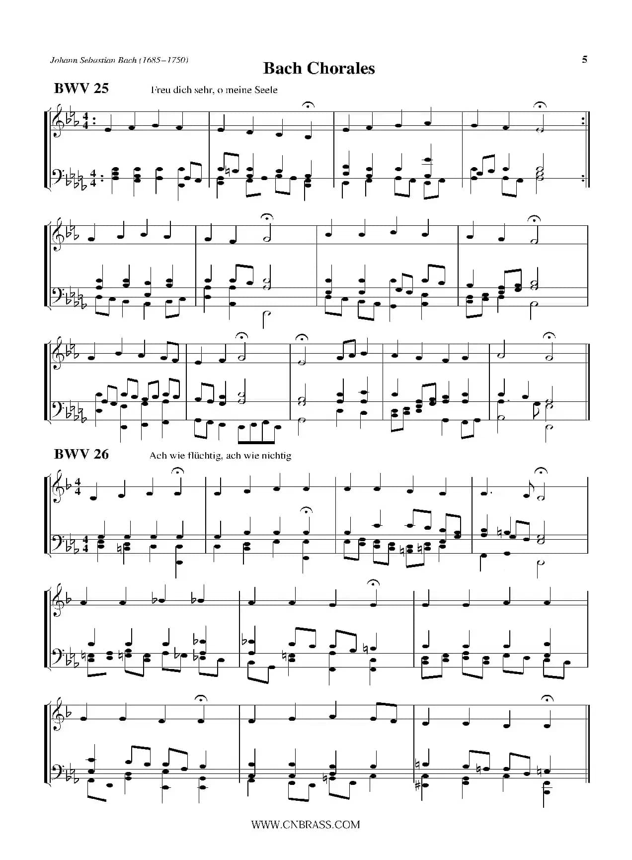 Bach Chorales（小号）
