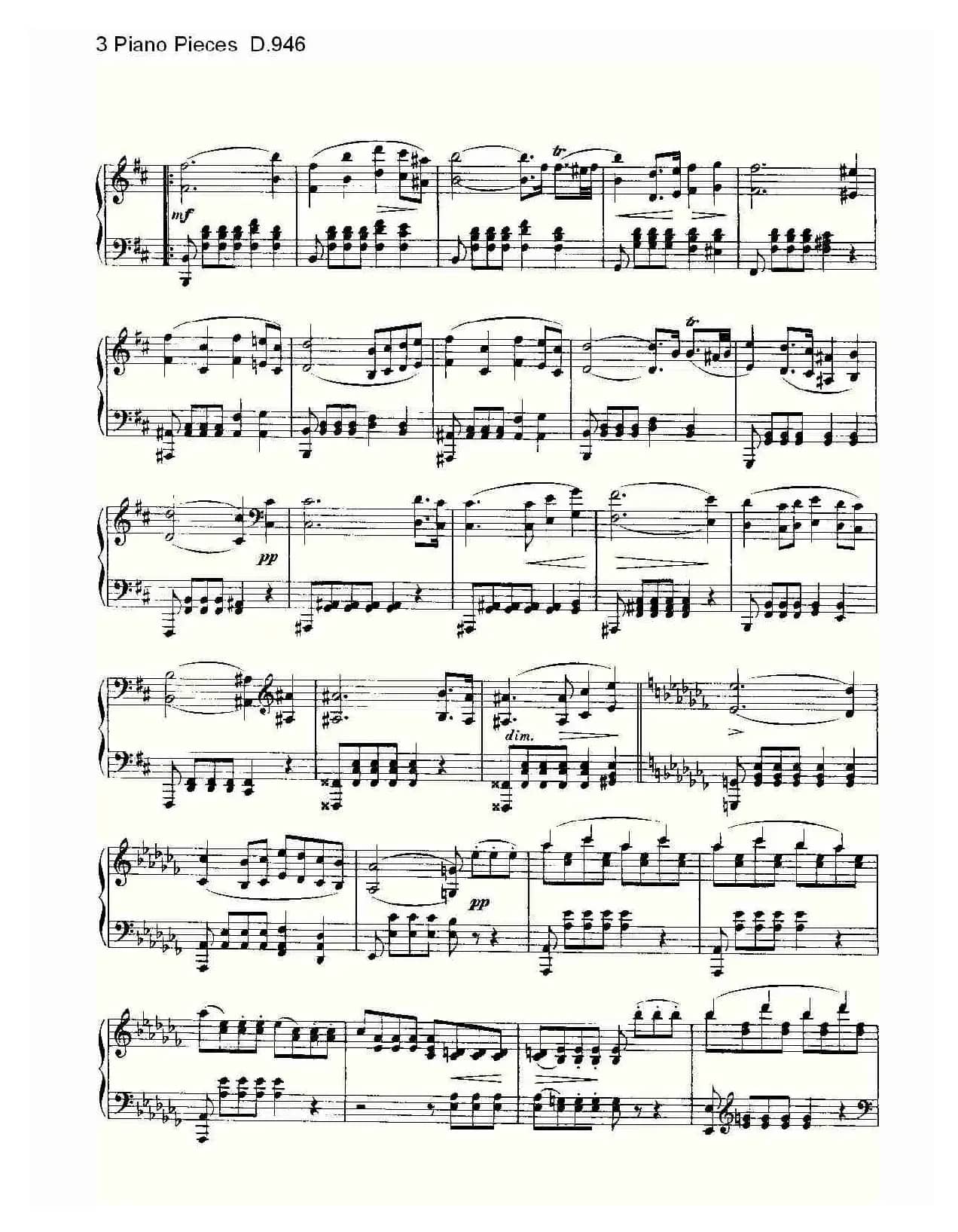 3 Piano Pieces D.946（钢琴三联奏D.946）
