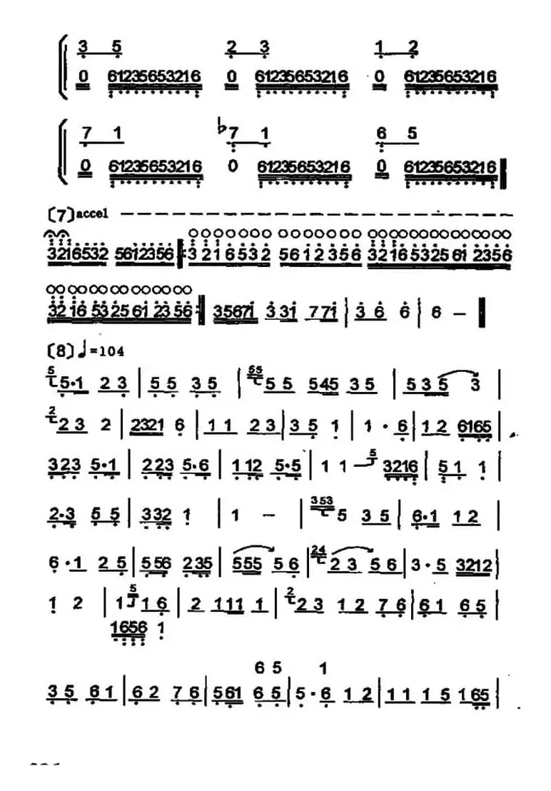 流水（古琴谱、简谱版）