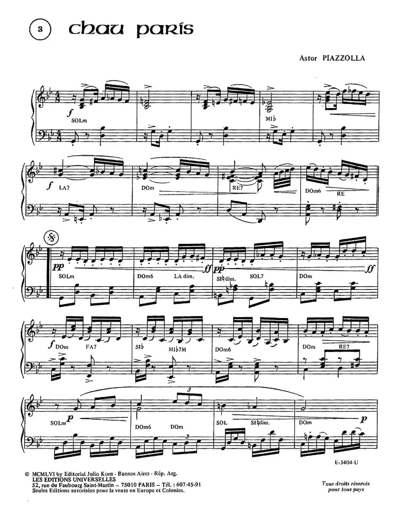 Piazzolla合集：3、Chau Paris