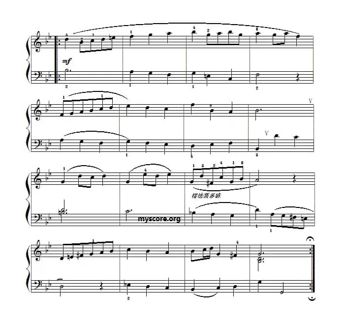 巴赫初级钢琴曲之五:小步舞曲