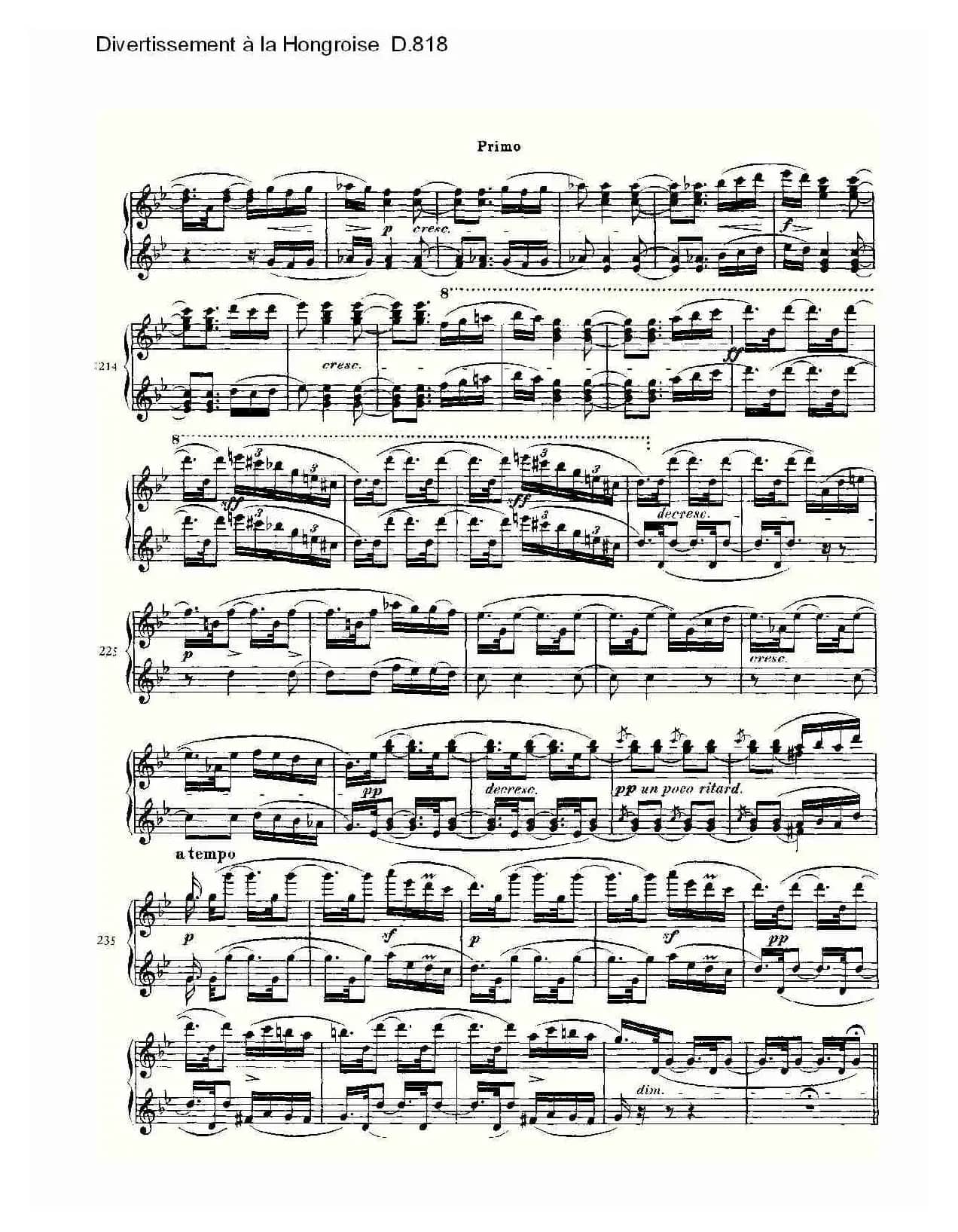 Divertissement à la Hongroise D.818