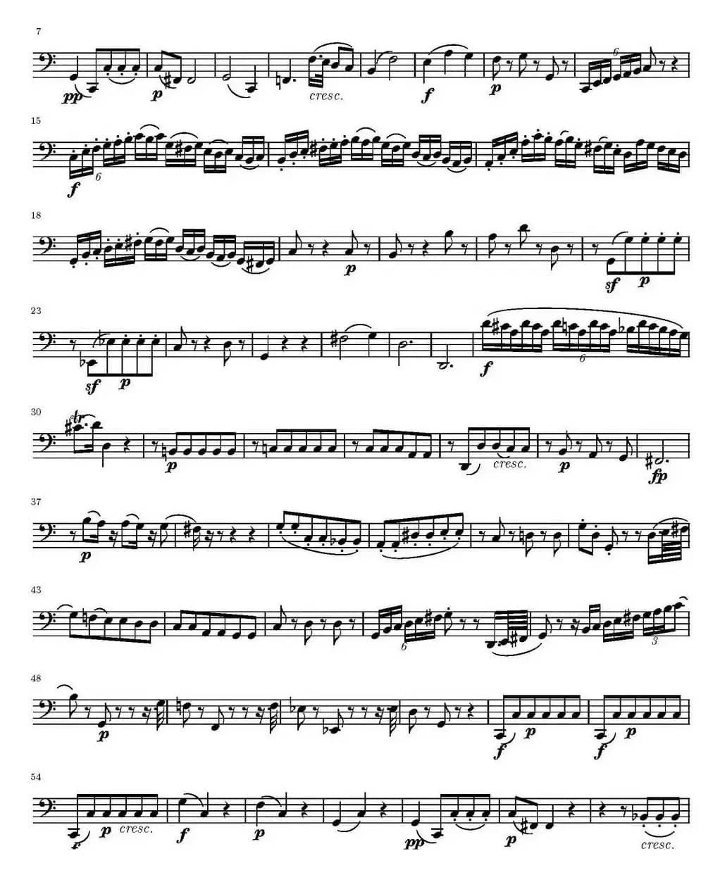 String Quartet KV.387（弦乐四重奏大提琴分谱）