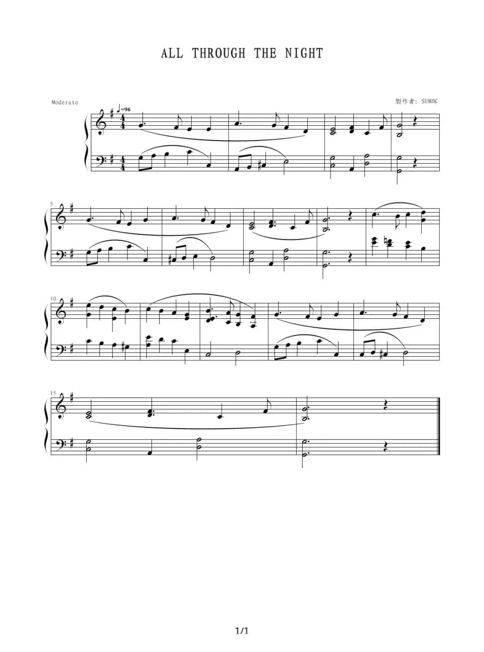 ALL THROUGH THE NIGHT