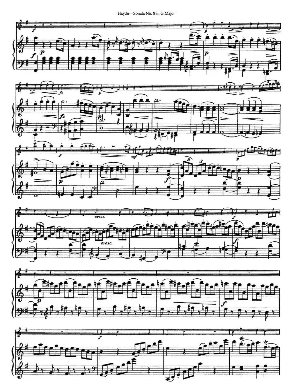 Violin Sonata No.8 in G Major（小提琴+钢琴伴奏）