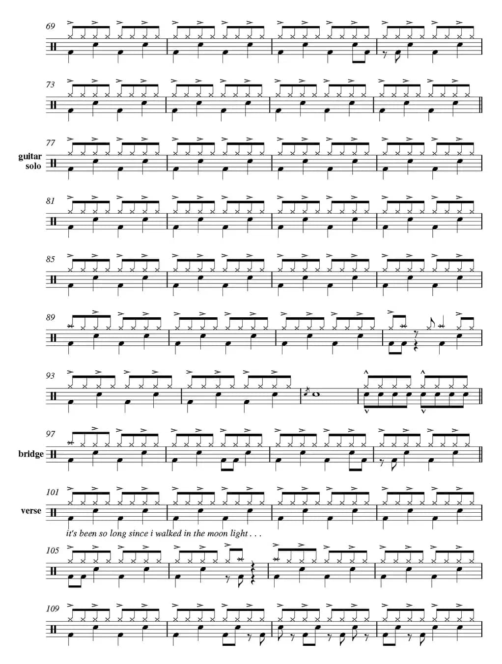 爵士鼓谱：Led Zeppelin - Rock n'roll