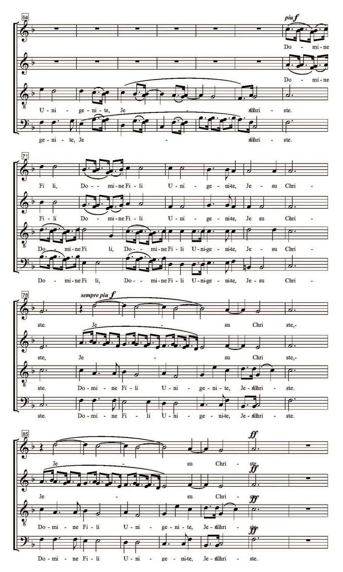 Domine Fili Unigenite（萨克斯四重奏）