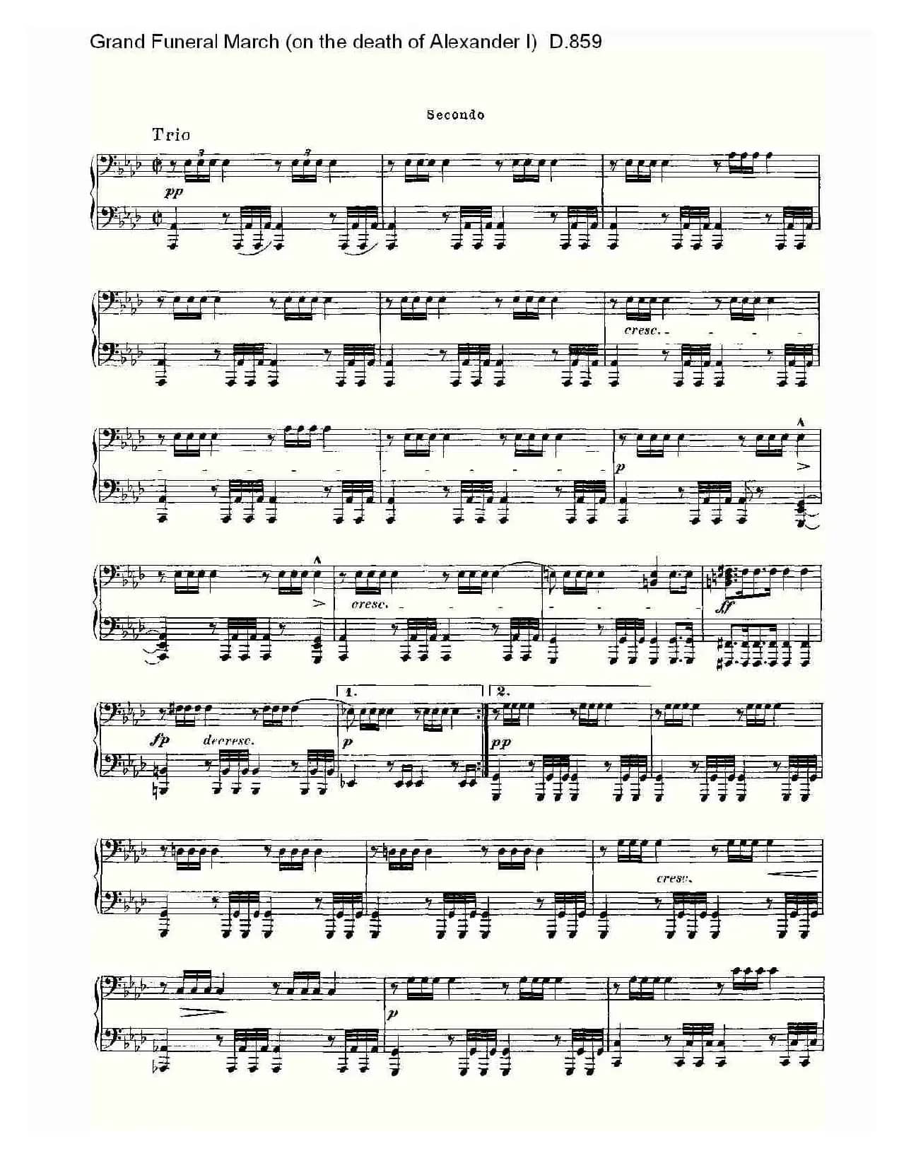 豪华葬礼进行曲（为亚历山大一世的逝世而作)D.85）