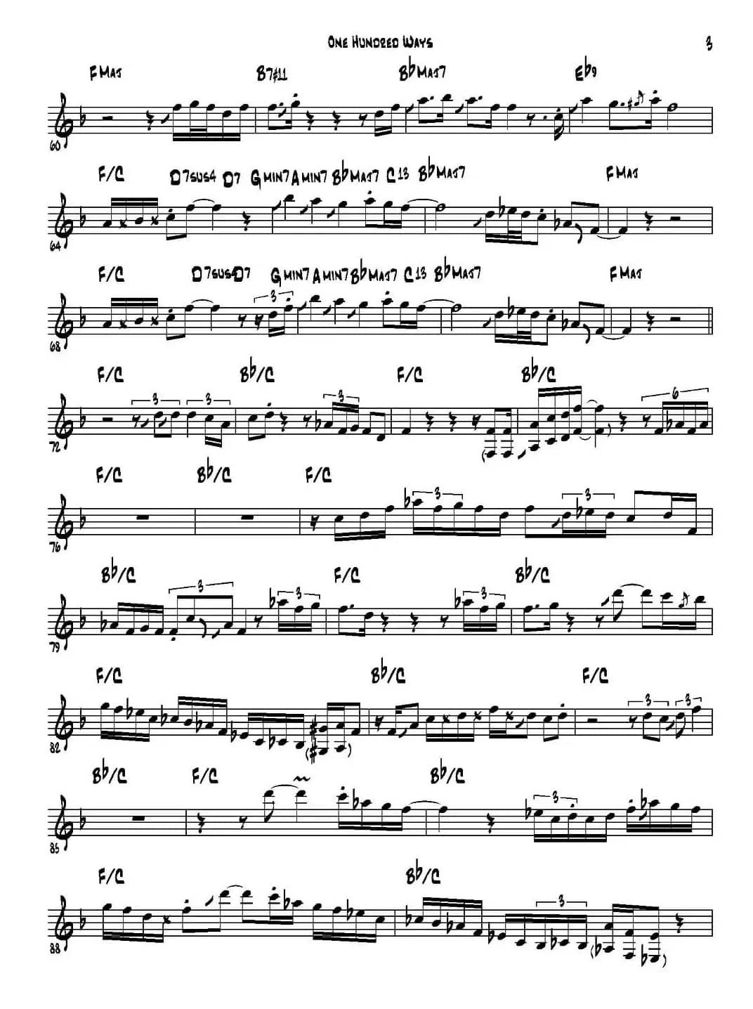 One Hundred Ways（高音萨克斯）