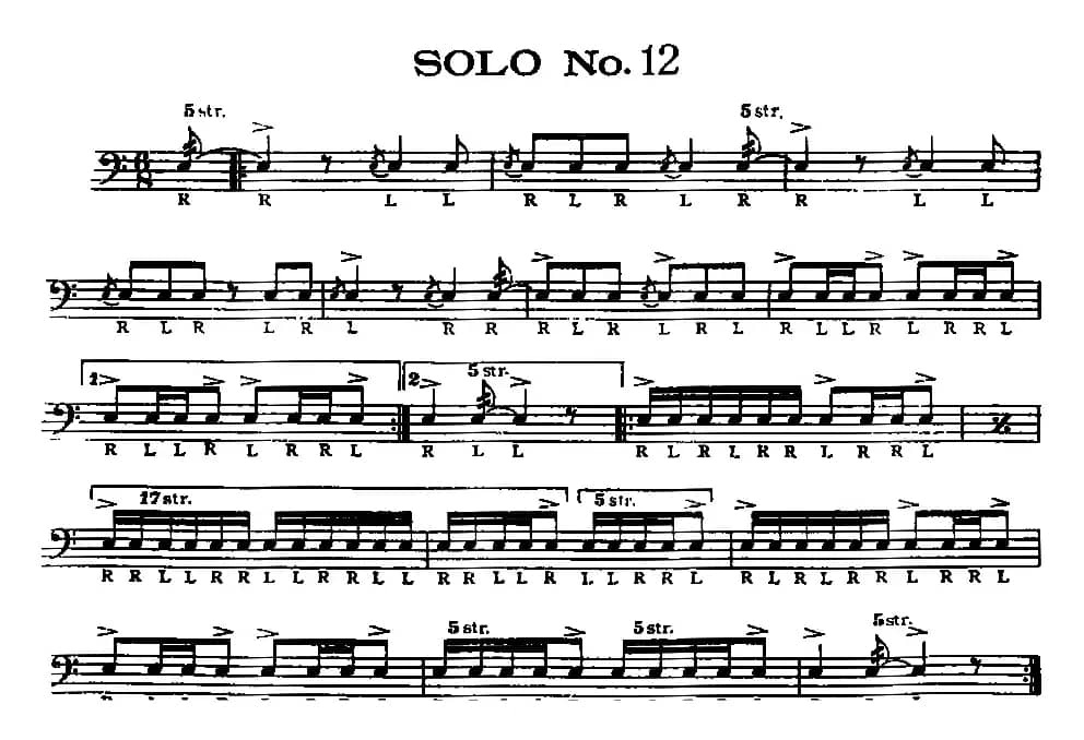 美国军鼓 SOLO No.11-15（爵士鼓谱）