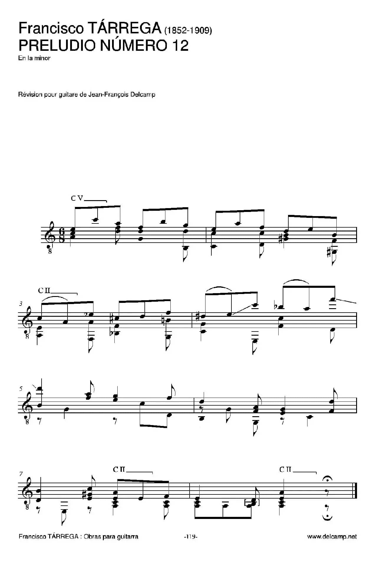 《塔雷加作品全集》第7部分（古典吉他）