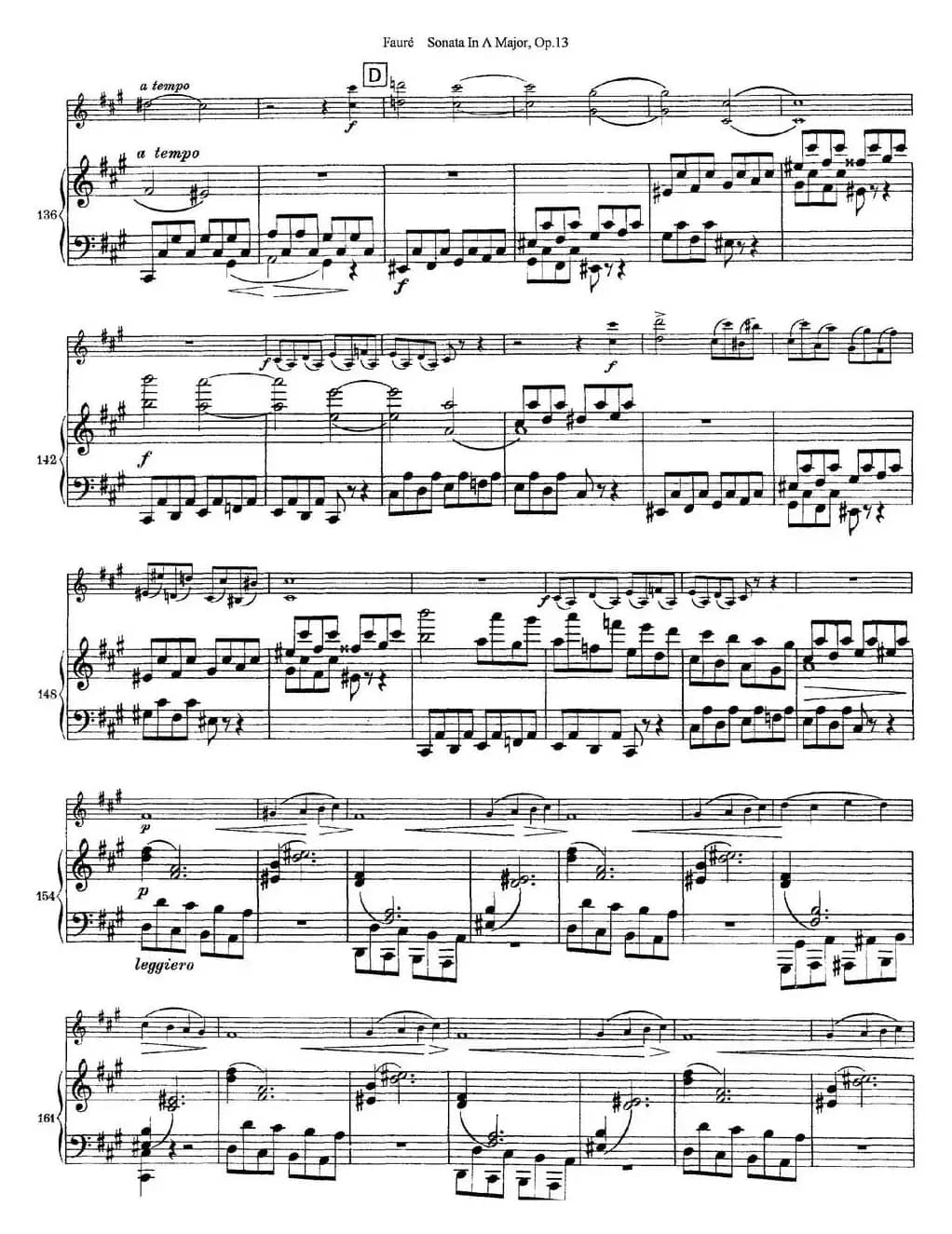 Violin Sonata No.1 Op.13（小提琴+钢琴伴奏）