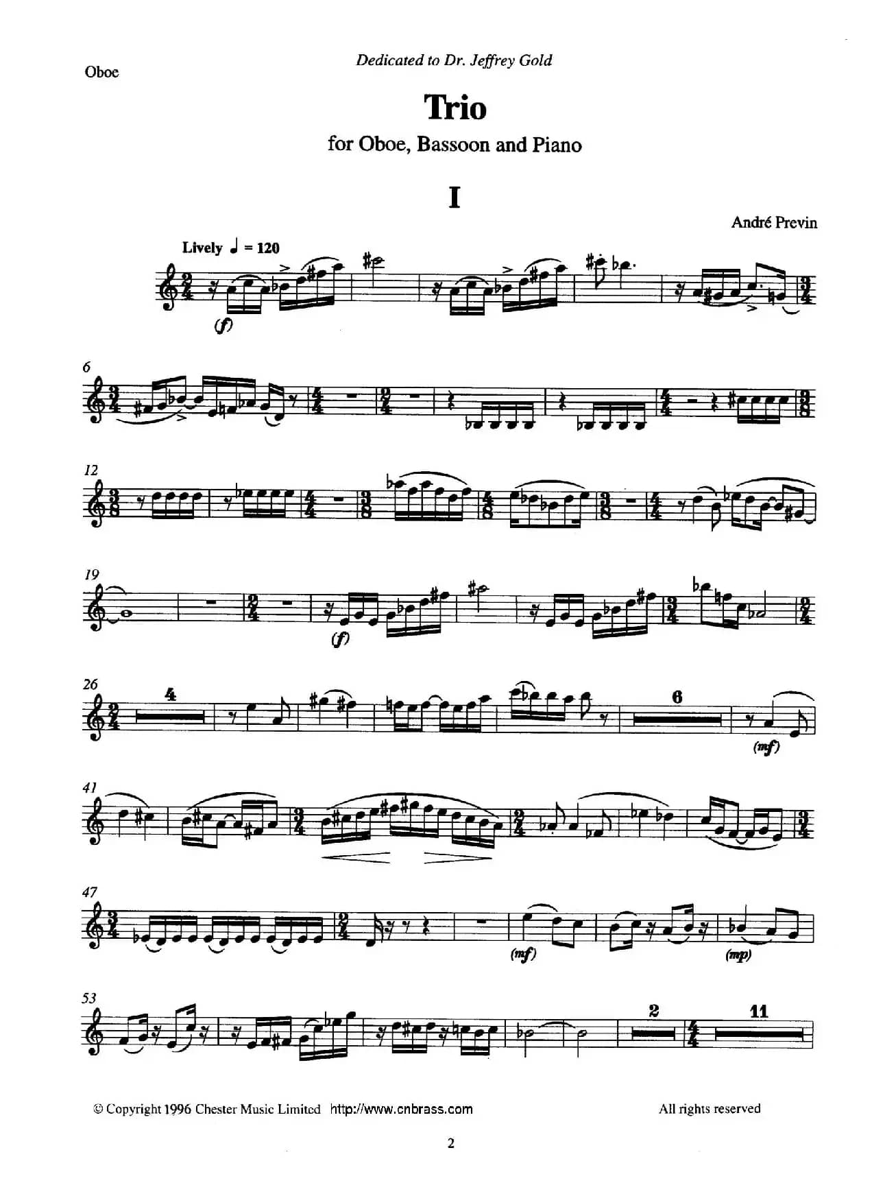 Trio（三重奏双簧管分谱）