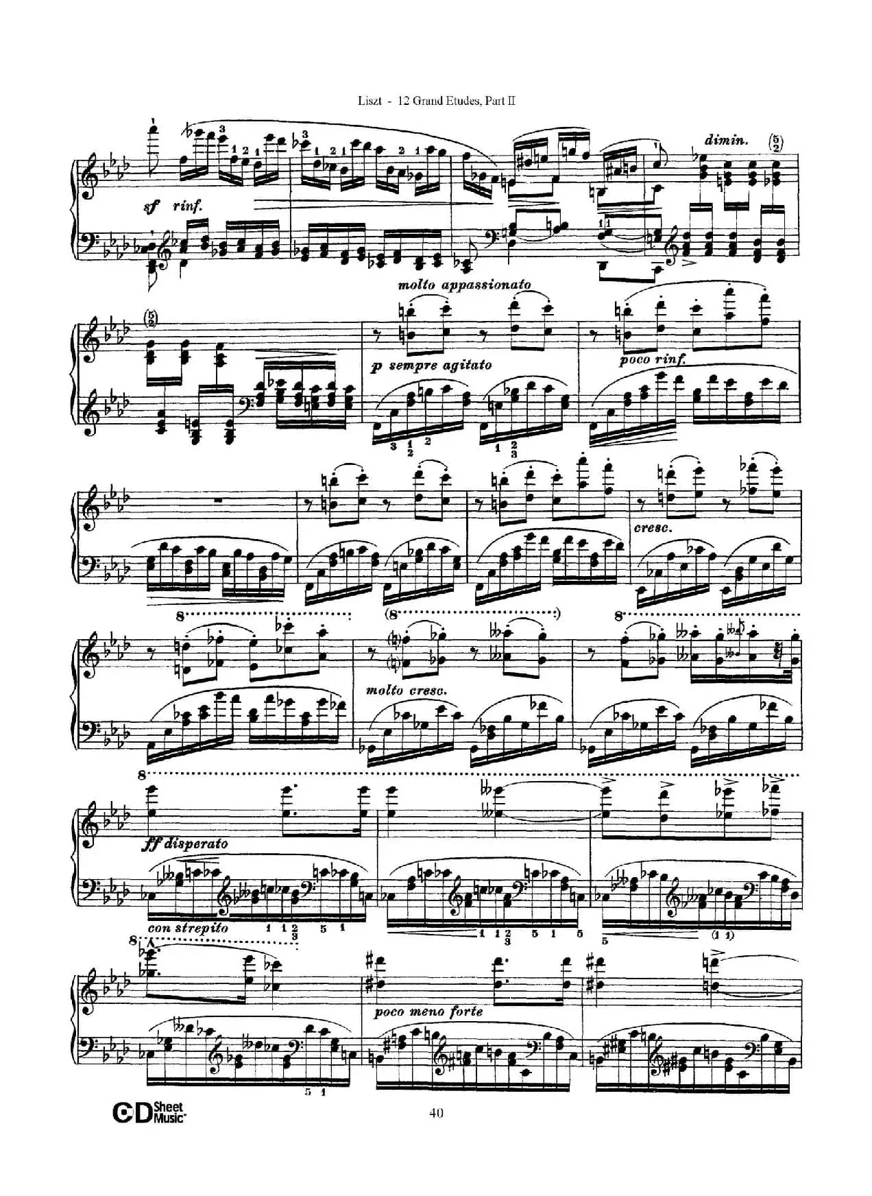 12 Grand Etudes S.137（12首华丽的练习曲·10）