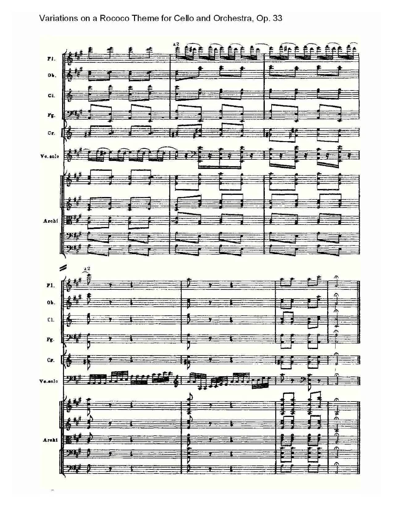 大提琴与管弦乐洛可可主题a小调变奏曲, Op.33（二）