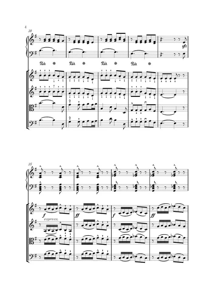 单二部弦乐四重奏