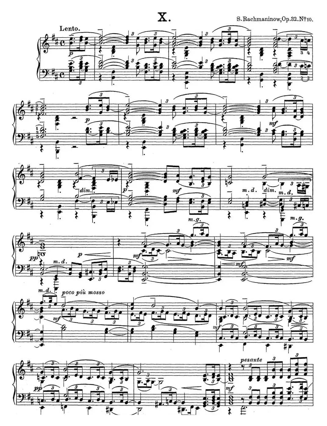 拉赫玛尼诺夫 钢琴前奏曲21 B小调 Op.32 No.10