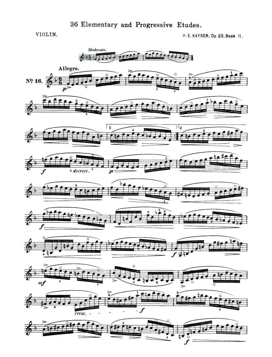 开塞（KAYSER 36首小提琴练习曲之16）