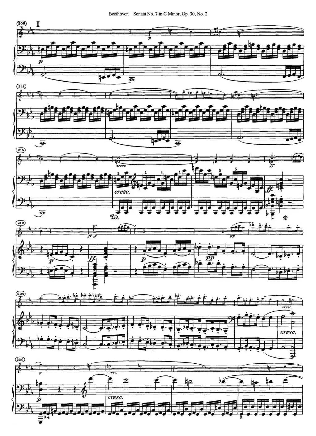 Violin Sonata No.7 in C Minor Op.30 No.2（小提琴+钢琴伴奏）