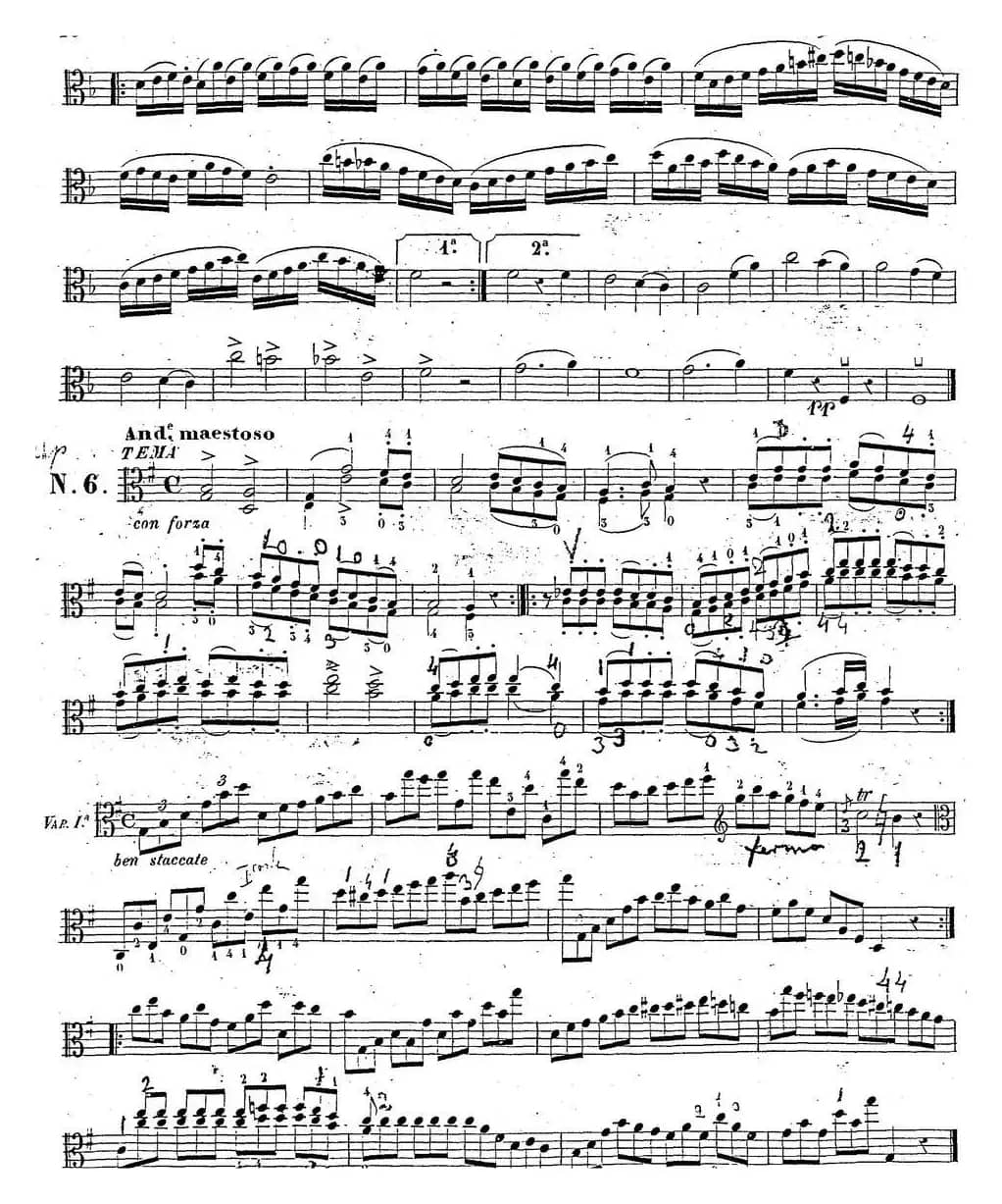 卡瓦利尼《中提琴演奏教程》练习曲