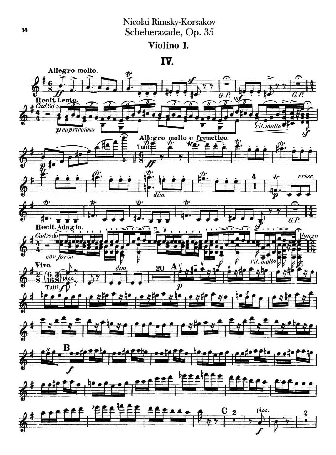 Scheherazade（Ⅳ）Op.35（第一小提琴）