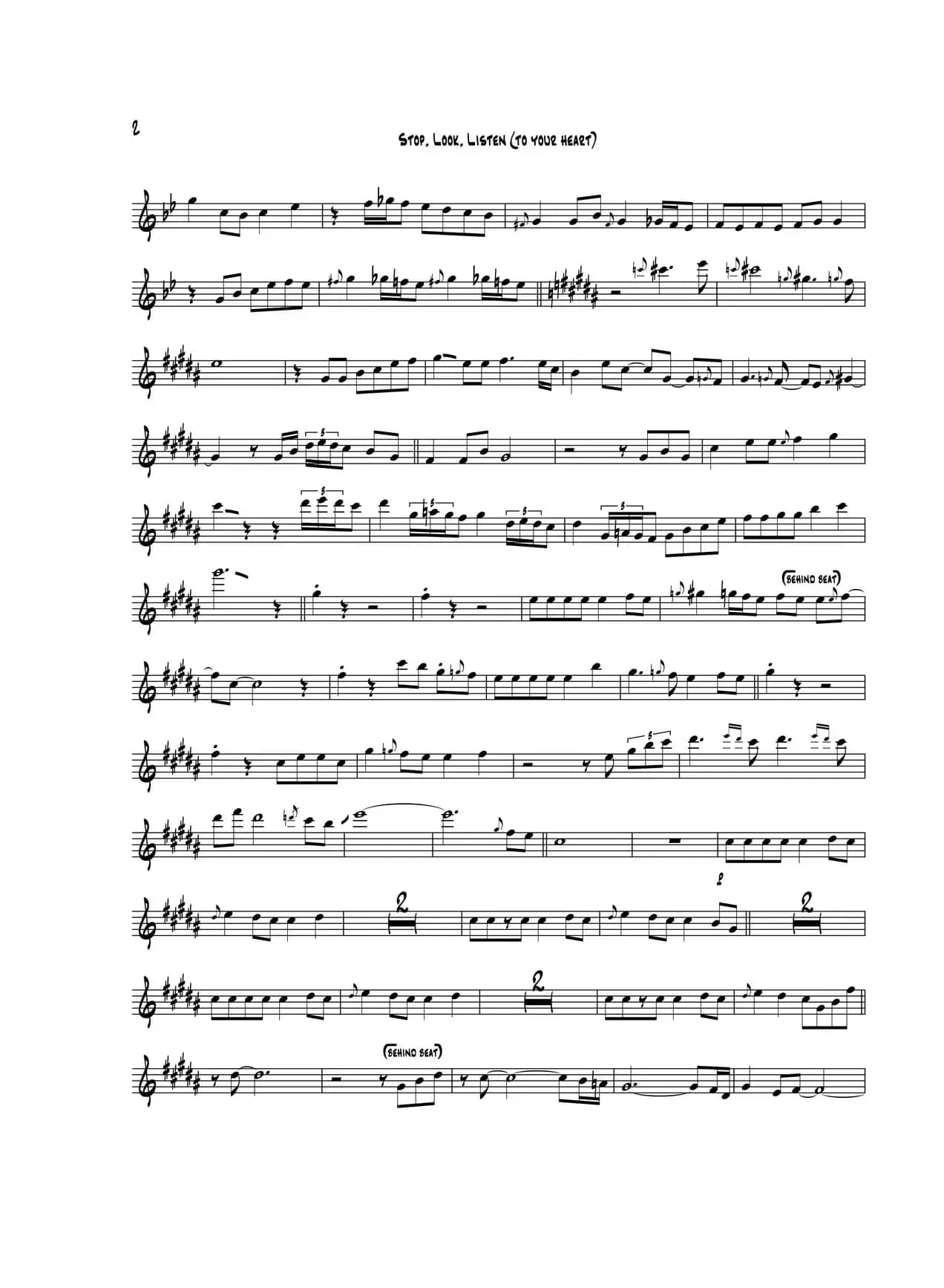 Stop Look Listen（次中音萨克斯）